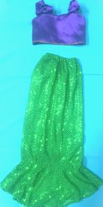 Kids Costumes to Hire - Mermaid GIRL - Purple crop top & green sequin skirt